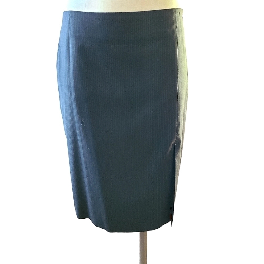MICHAEL Michael Kors Pinstriped Pencil Skirt w Side Slit